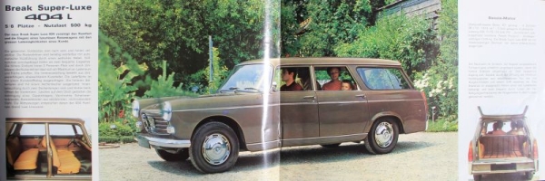 Peugeot 404 Familiale Break Commerciale Modelprogram 1965 Carbrochure (7103)